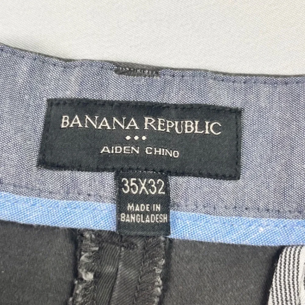 Banana Republic Aiden Chino Pants 35x29.5* Flint Grey Slim Fit Stretch Mens